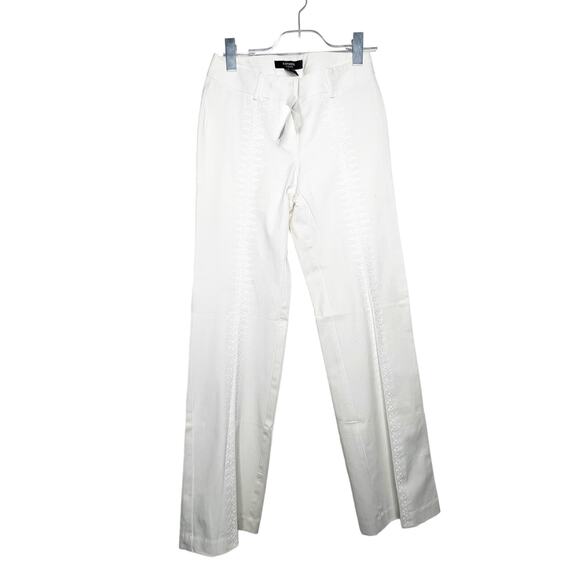 EXPRESS NWT Stretch Embroidered Straight Leg Dress Pants High Rise White Size 1 - Picture 9 of 9